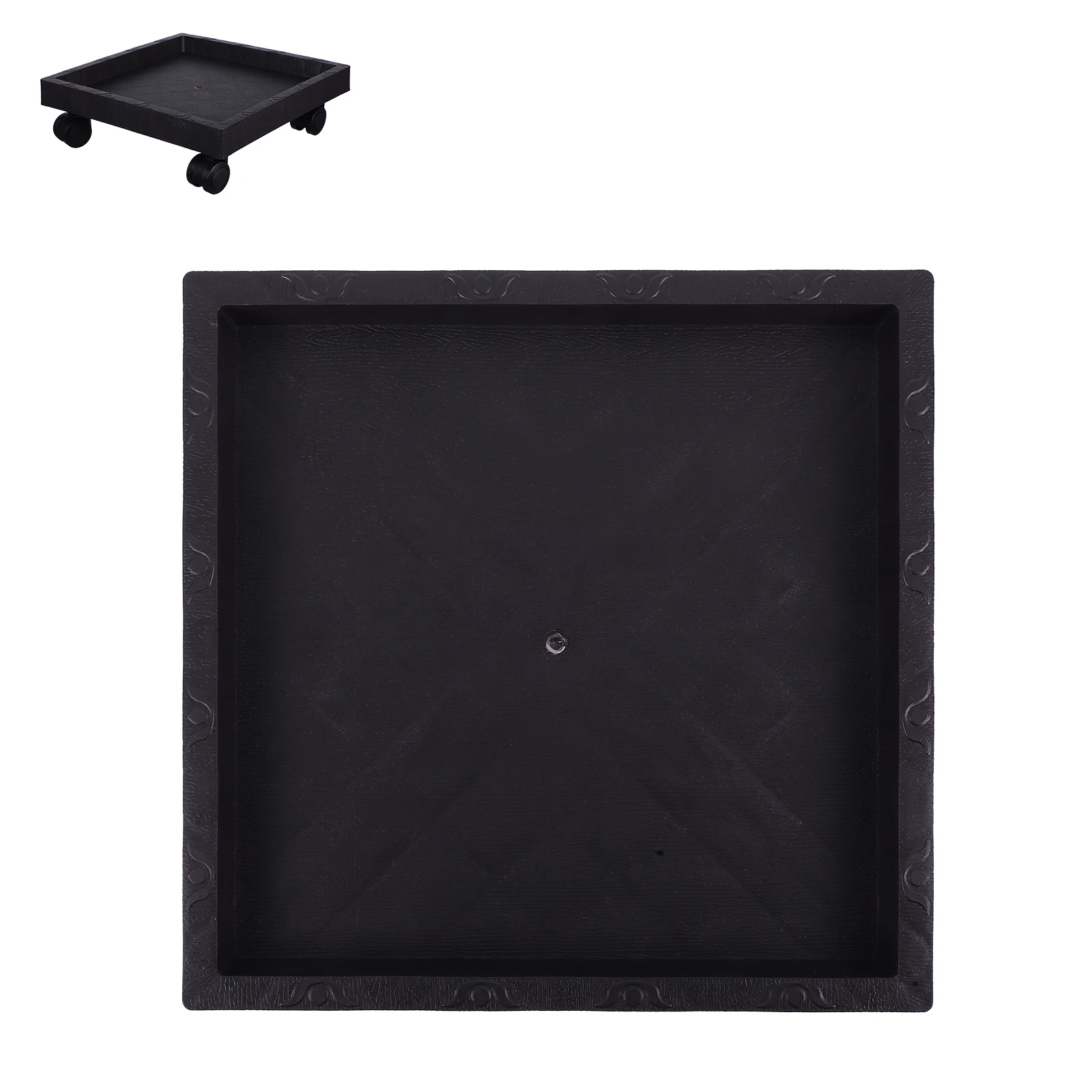 

Square Flower Pot Tray Plant Planter Saucer Wheels Stand Universal with Plants Dolly