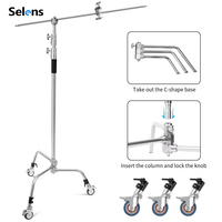 Selens 3.3M C-Stand Multifunction Stainless Steel Tripod For Softbox Flash Spot/Soft Light Backdrops Mic Photography Studio