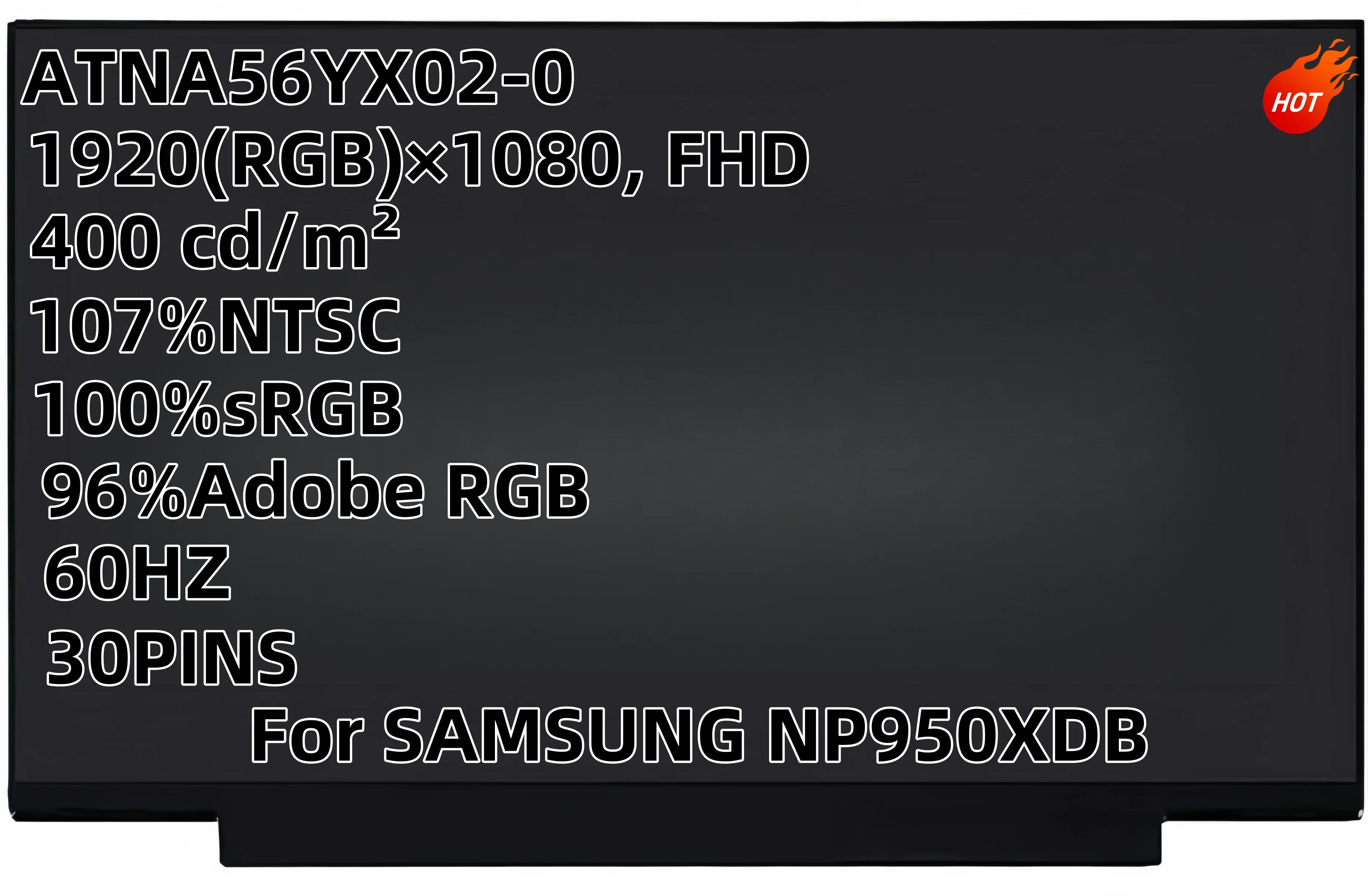 

ATNA56YX02 Original perfect A ATNA56YX02 15.6" For Samsung Galaxy Book NP950XDB-KA2US ATNA56YX02-0 LCD Screen Non Touch