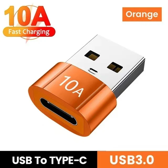 USB zu Typ-C Adapter 10A OTG USB 3.0 Typ C Stecker zu USB Buchse Konverter Schnelle Lade Datenübertragung für MacBook iPhone Samsung