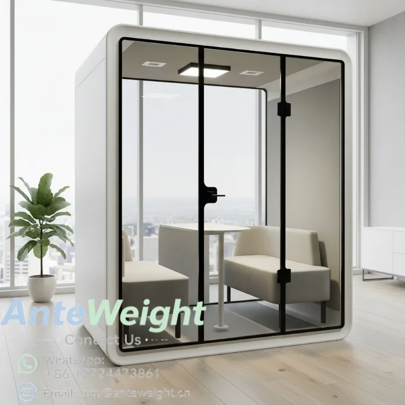 Movable Multi-Function Soundproof Telephone Booth Indoor Outdoor Multi-person Office Meeting Pod Acoustic Office Pods