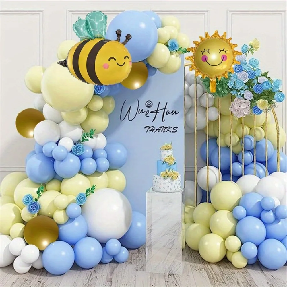 125 Stück Bienen ballon Girlande Bogen Set Hochzeit Geburtstags feier Jubiläum Abschluss Ostern Innen-und Außen dekoration