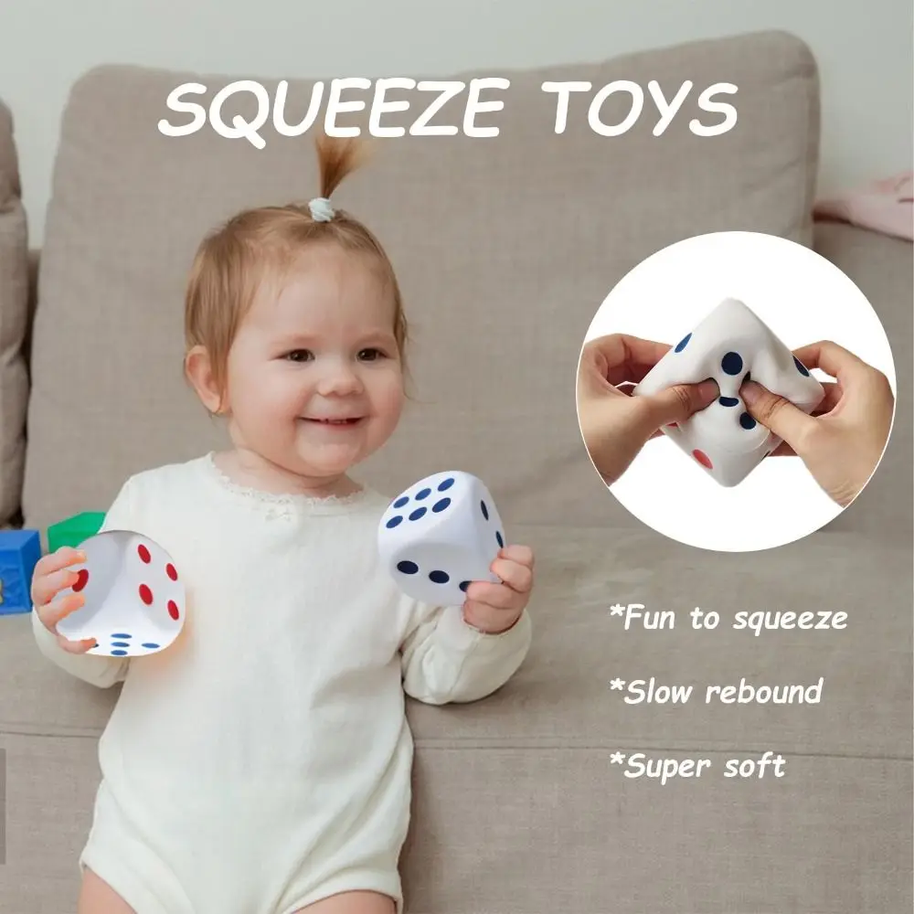 3.1 Inch Large Dice Stress Ball for Kids Board Game Foam Dice Squishies Toys To Get Your Lucky Numbers Relief Relax Toys
