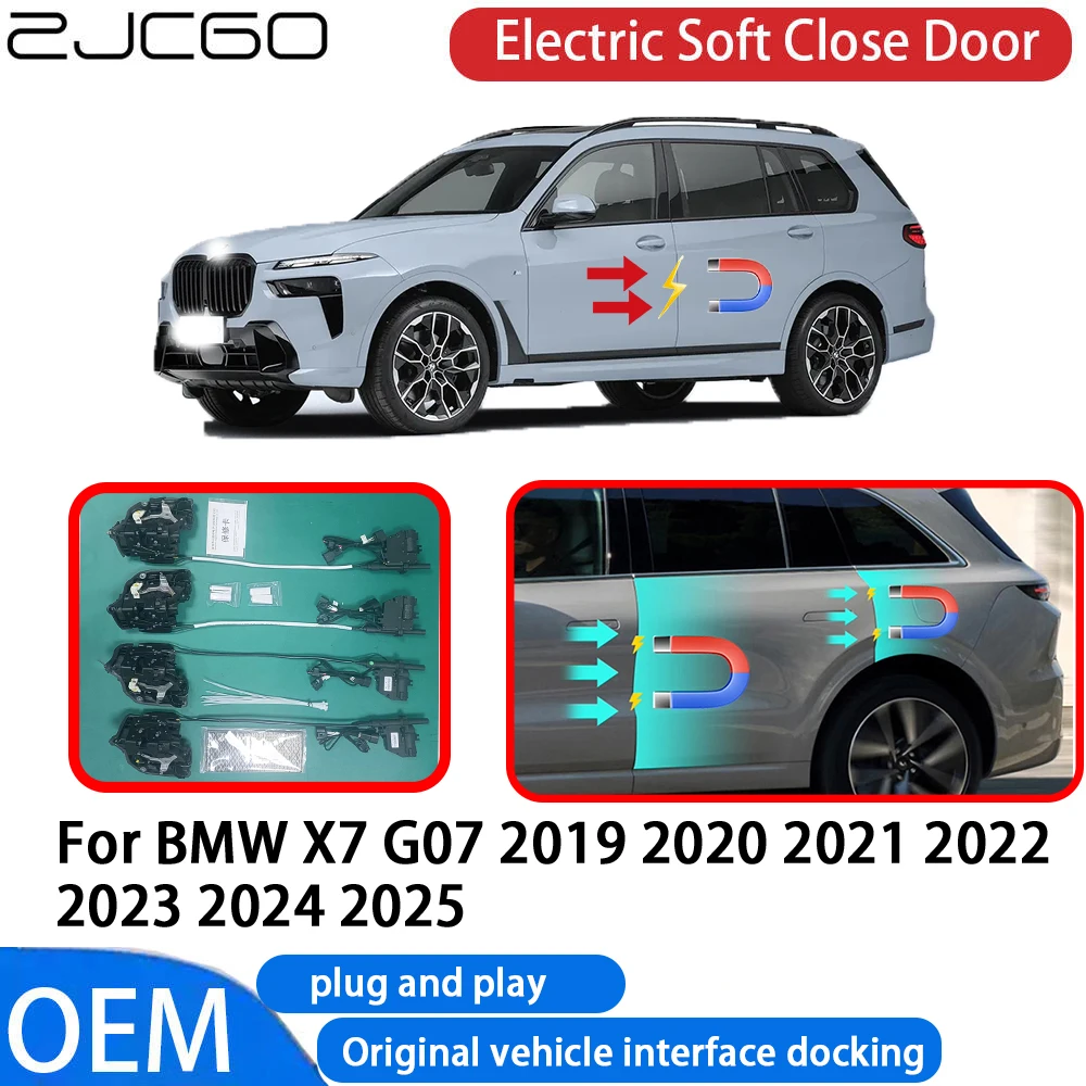 

ZJCGO for BMW X7 G07 2019~2025 Car Automatic Electric Soft Close Door Closer System OEM Plug and Play Comfort Closing