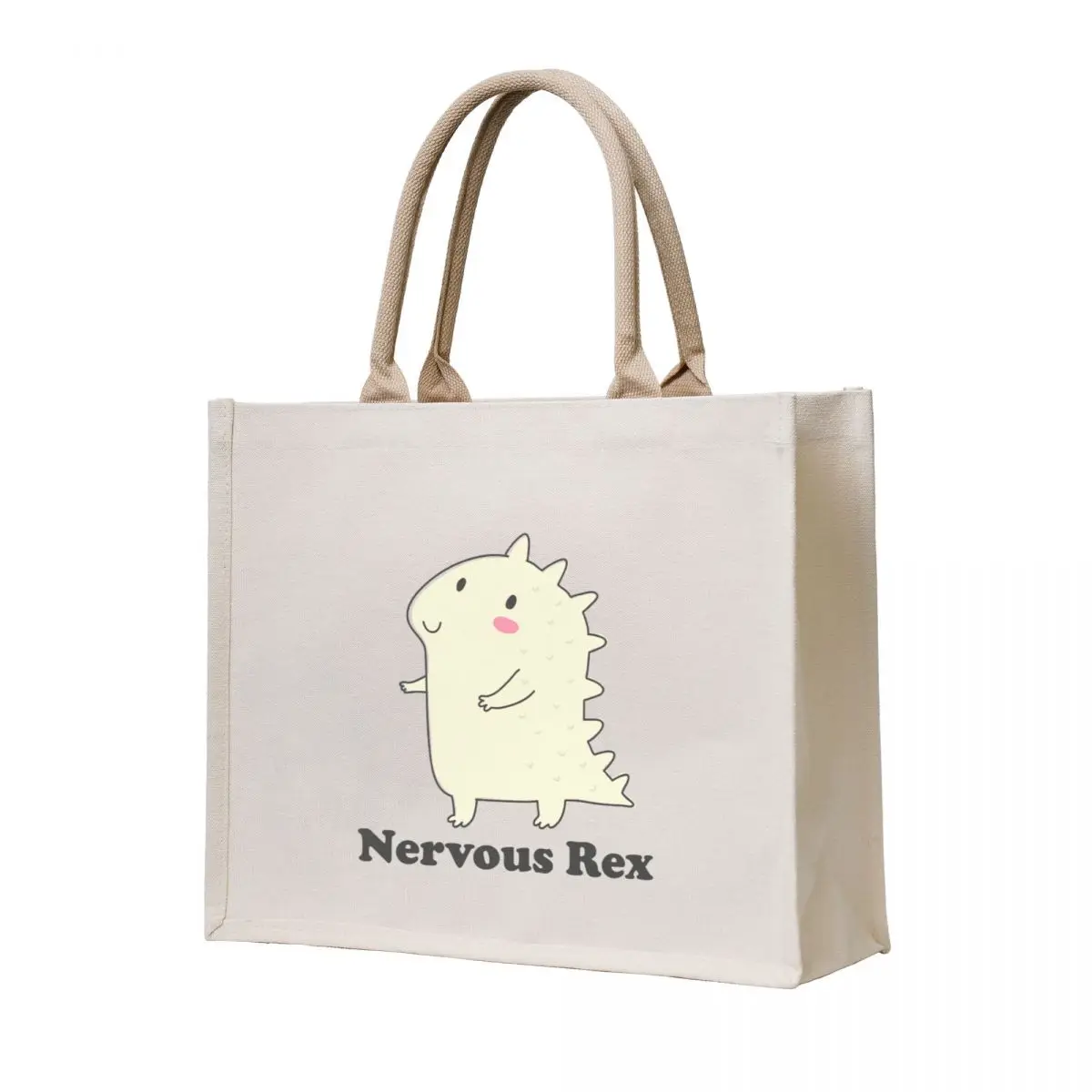 

Punny Dizzy the Dinosaur Nervous Rex Tote Bag Canvas bag canvas tote university shopper bag