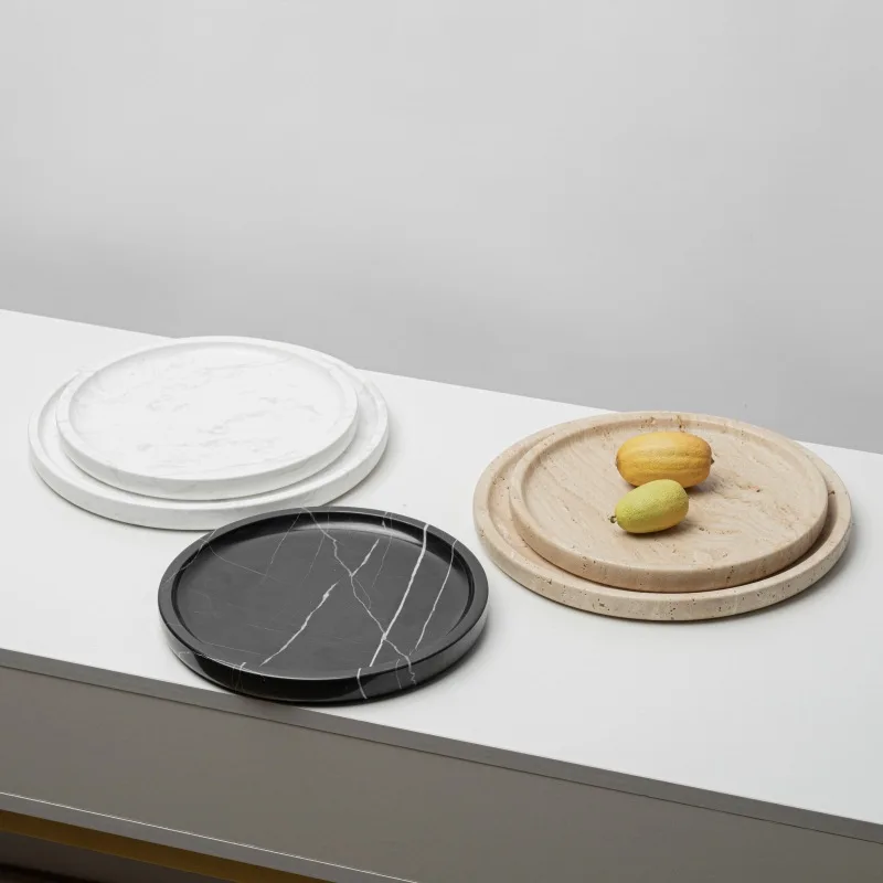 Marble tray decorative piece soft furnishing model room sales office storage home decor