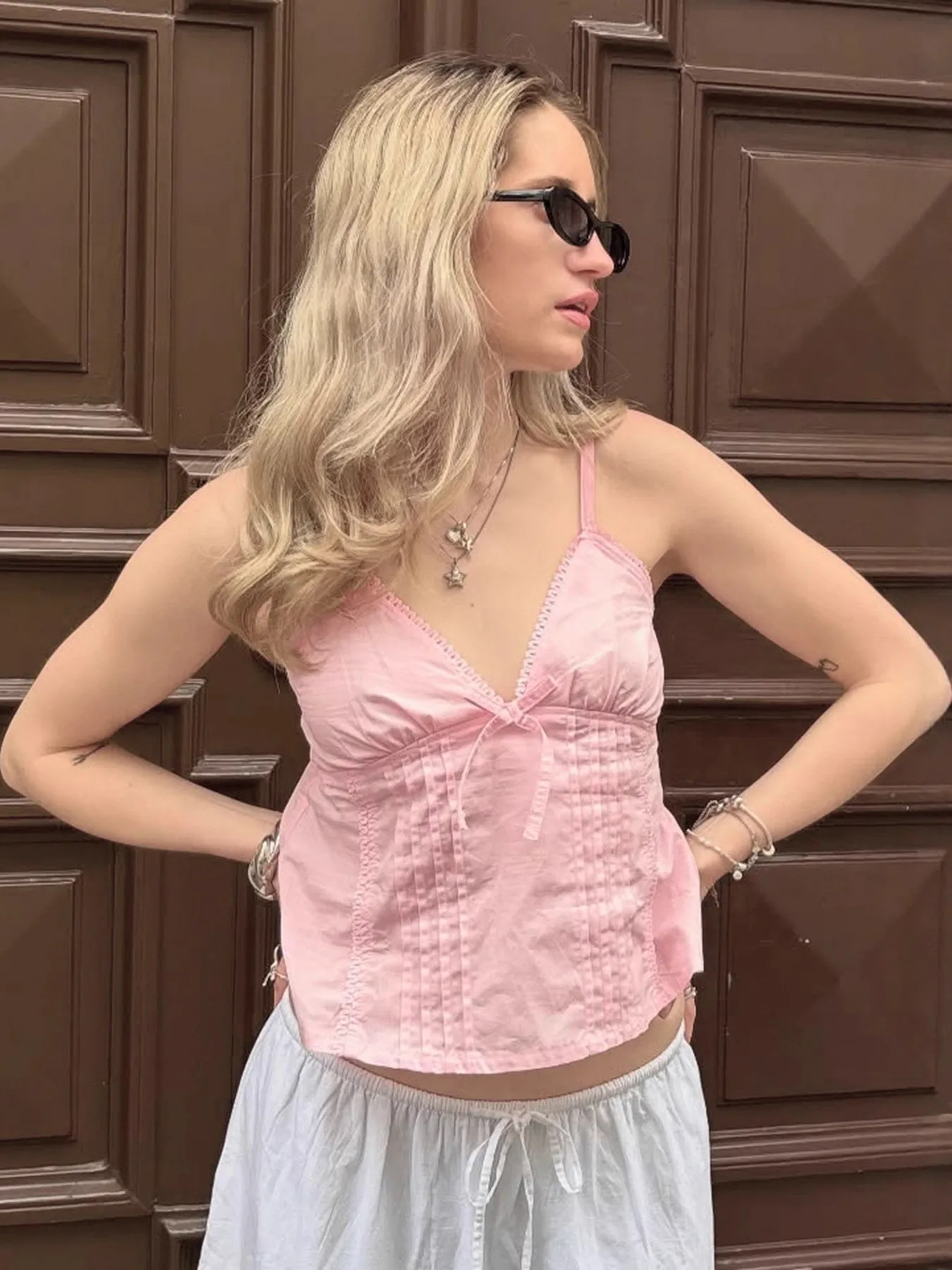 Casual Pure Color Vest Top Women's Fashionable Short Sleeveless Tank Top Girl Style Thickened Ultra-Short Pure Color Vest