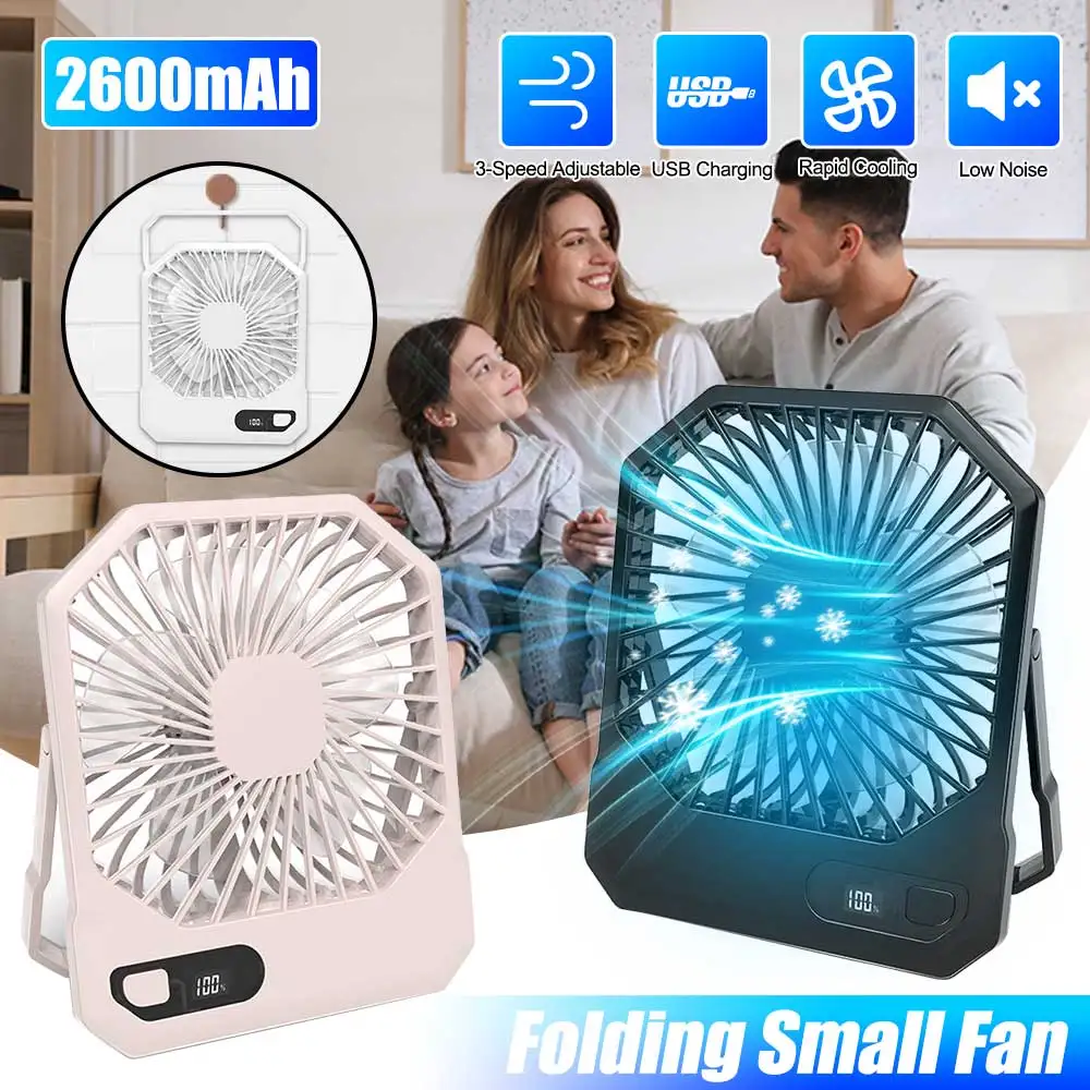 

2024 New Ultra thin Foldable Wall Mounted Desktop Small Fan 6-inch Office Silent Digital Display Fan