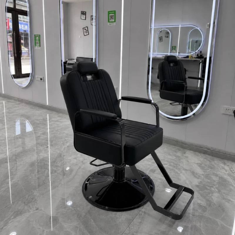 

Foldable comfortable barber chair black hair salon specific chair height adjustable poltrona parrucchiere commercial furniture