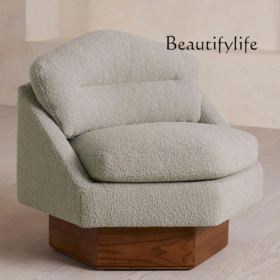 

Medieval style single solid wood sofa high-end guest bedroom cafe Italian minimalism