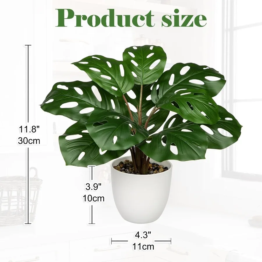 Kunstmatige Monstera Plant Faux Monstera Plant Ingemaakte Nep Tropische Planten Ingemaakte voor Binnen Buiten Thuis Bureau Kantoor Tuin Ver