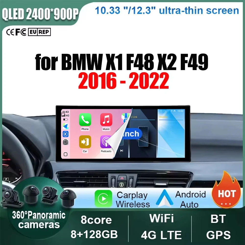 

GPS Navigation Tools 4G Android 14 Car Radio for BMW X1 F48 X2 F49 2016 - 2022 QLED Touch screen Multimedia Video Player Stereo