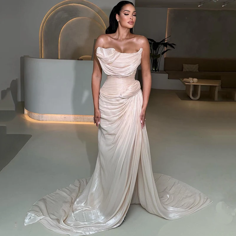 

Thinyfull Formal 2026 Mermaid Prom Evening Dresses Saudi Arabia Strapless Split Party Dress Night Cocktail Prom Gowns Customized