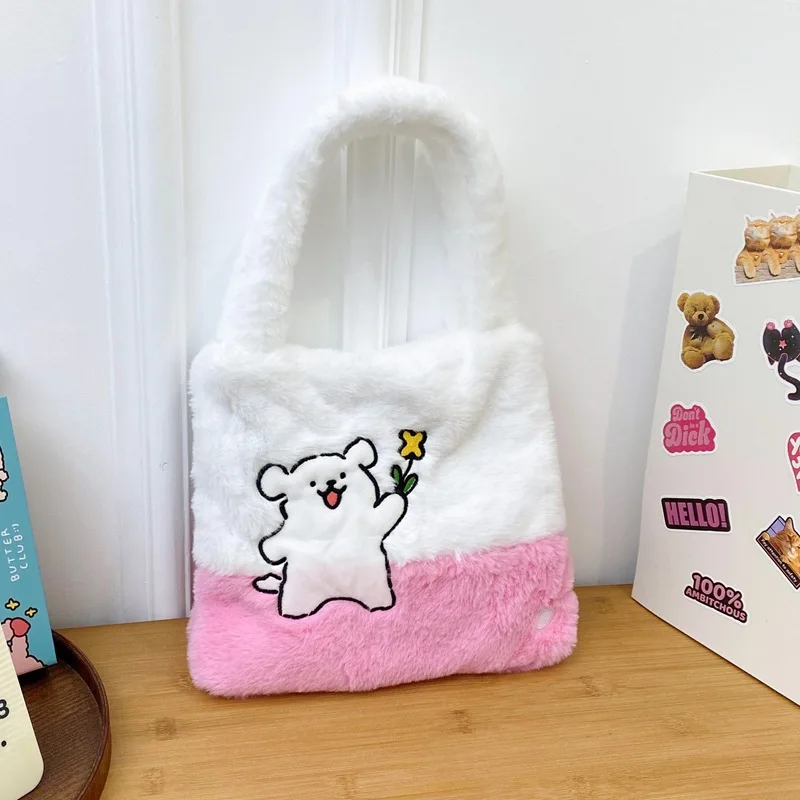 Kawaii Sanrio Kuromi Hello Kitty Plush Bag Cinnamoroll Handbag Tote Plushie Shoulder Messenger Bags Stuffed Makeup Backpack Gift