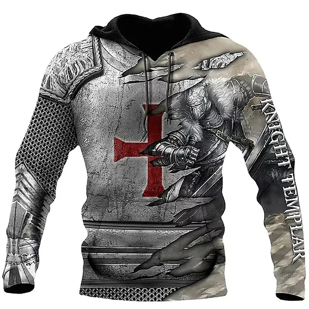 Hoodies Knight Templar Armor Jesus God Guard Cavalier 3d Print Sweatshirts Men Women Oversized Hoodie Kids Pullover Clothing