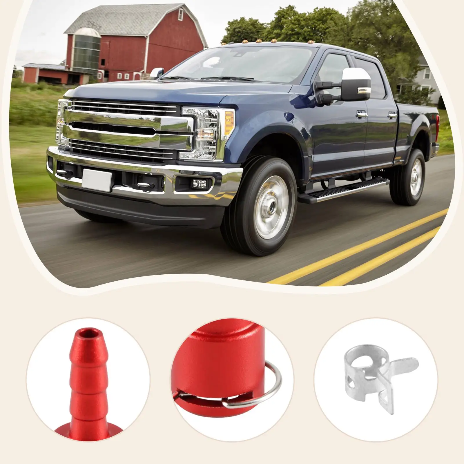 HC3Z-9A564-a Connettore linea di ritorno in metallo rosso compatibile per sostituzione Powerstroke da 6,7 litri robusto