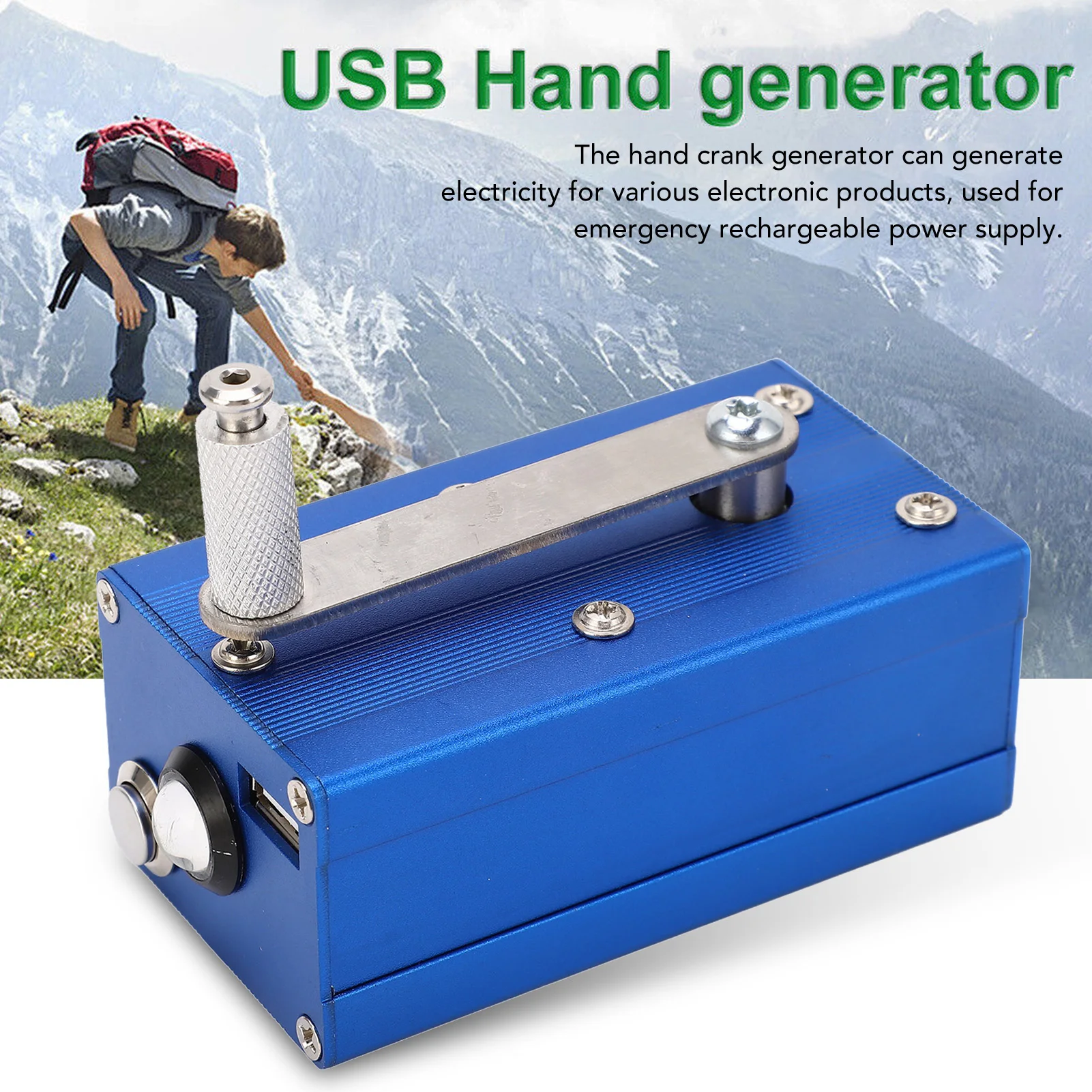 Hand Crank Generator Hand Crank Generator with COB Lamp USB Portable Emergency  Generator for Outdoor USB Hand Generator