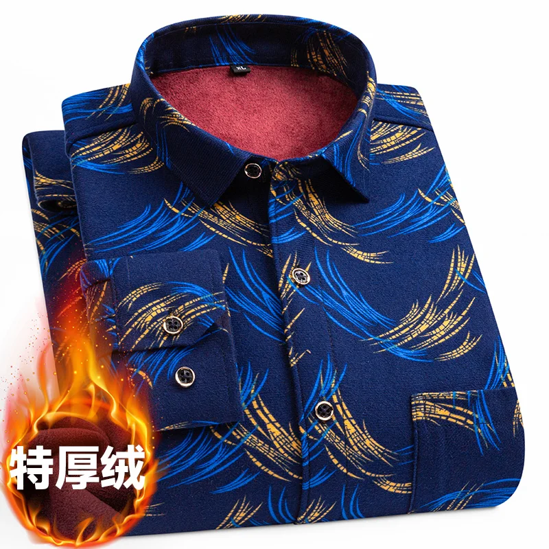 قميص رجالي ثقيل بأكمام طويلة وصوف سميك ، قمة مريحة ، بدون كي ، مقاس كبير ، 8XL ، 9XL ، كاجوال ، خريف ، شتاء ، جديد