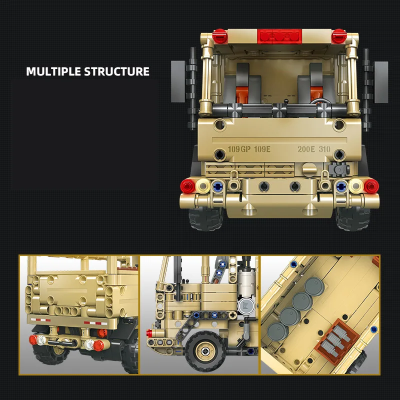 

United States Modern Military Vehicle M1078 LMTV Model Sets Building Block Army Forces Truck Pull Back Toys Bricks For Gift