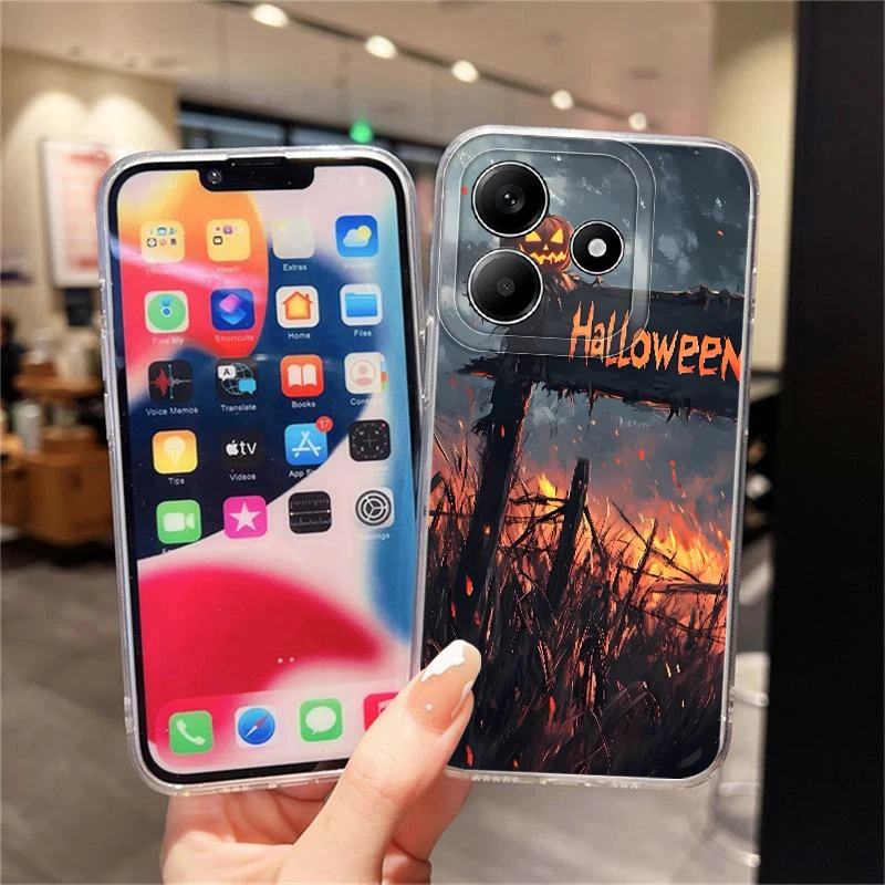 Soft Phone Cover Case for Xiaomi Redmi Note 11S 10S 14C 9 9S A4 12 13C 12S 11 14 Pro Plus 13 Monster Halloween Ghosts