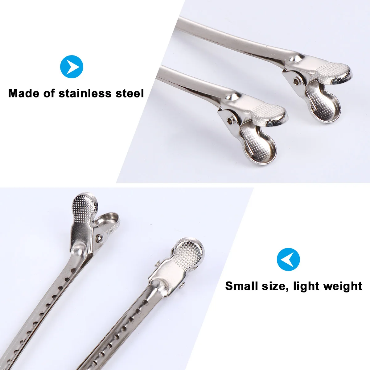 

12 шт., парикмахерские зажимы из нержавеющей стали, заколки в виде утконоса, прочные плотные зажимы для стрижки, профессиональные инструменты