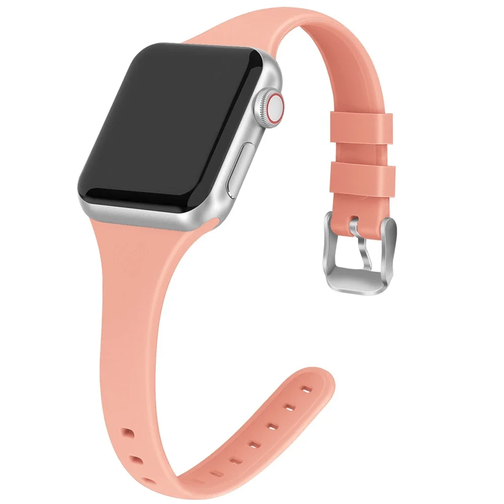 Bonita correa de silicona para mujer serie Ultra 10/9/8/7 6 38mm 40mm 41mm 42mm 44mm 45mm 46mm para Apple Watch 49mm