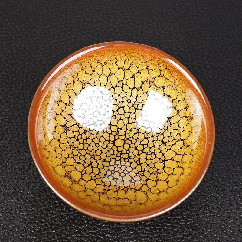 Jianzhan Ceramic Kiln Transformed into Oil Drops Raw Ore Iron Tire Master Cup Kung Fu Tea Cup Tea Gift Bowl