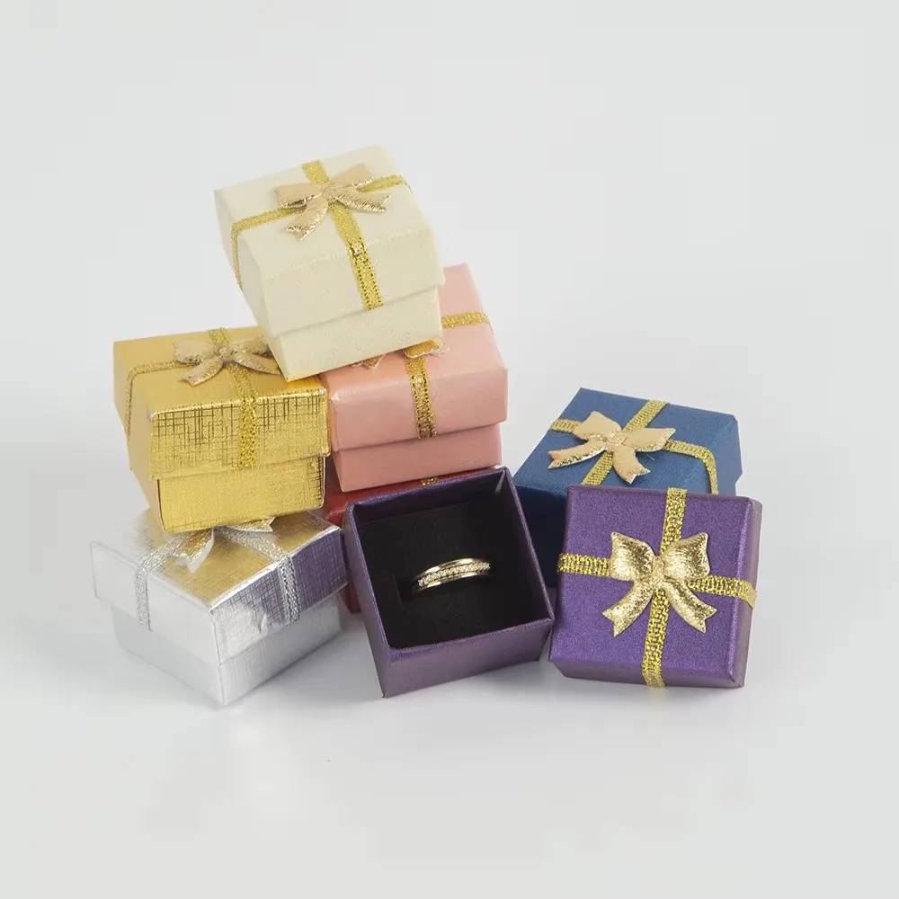 100-Pack Bulk Rings Boxes Jewelry Travel Box Paper Bag Case Gift Bracelet Rings Stud Earrings Boxes Storage For Western Women