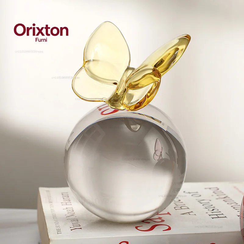 Glass Ornament Geometric Sphericity Butterfly Crystal Ball Planet Splice Ball Handicraft Decorative Figurines Home Decoration
