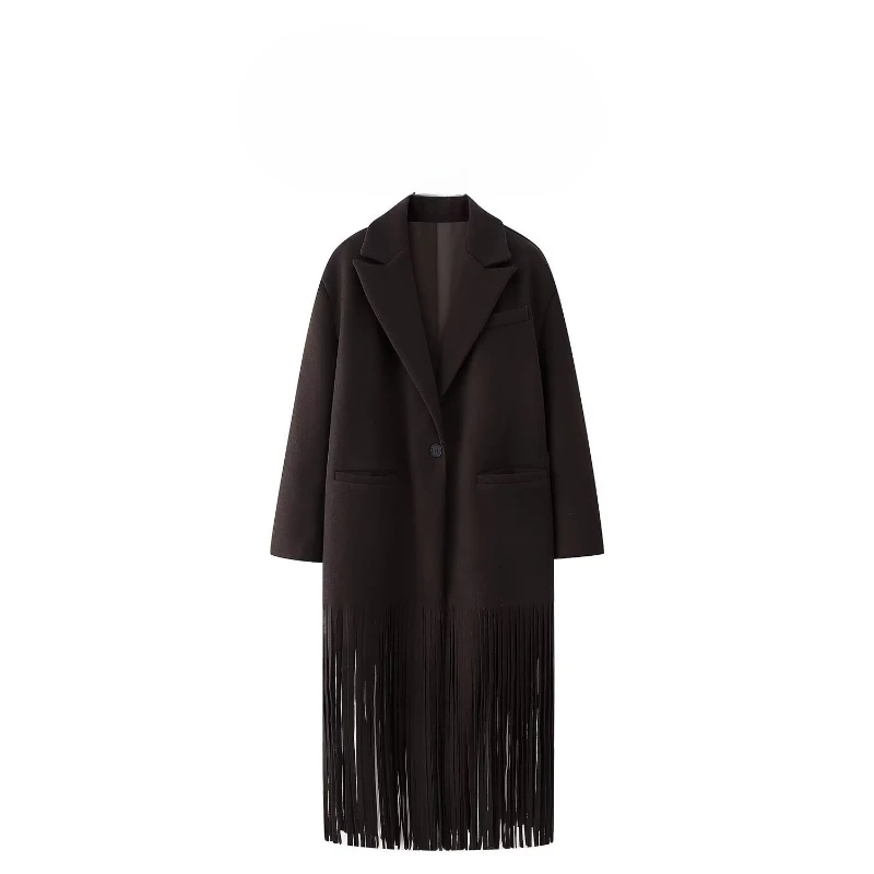 

European American Style, New Women's Clothing, Classic, Fashionable, Beautiful Elegant, Versatile and Fringed Long Suit Jacket