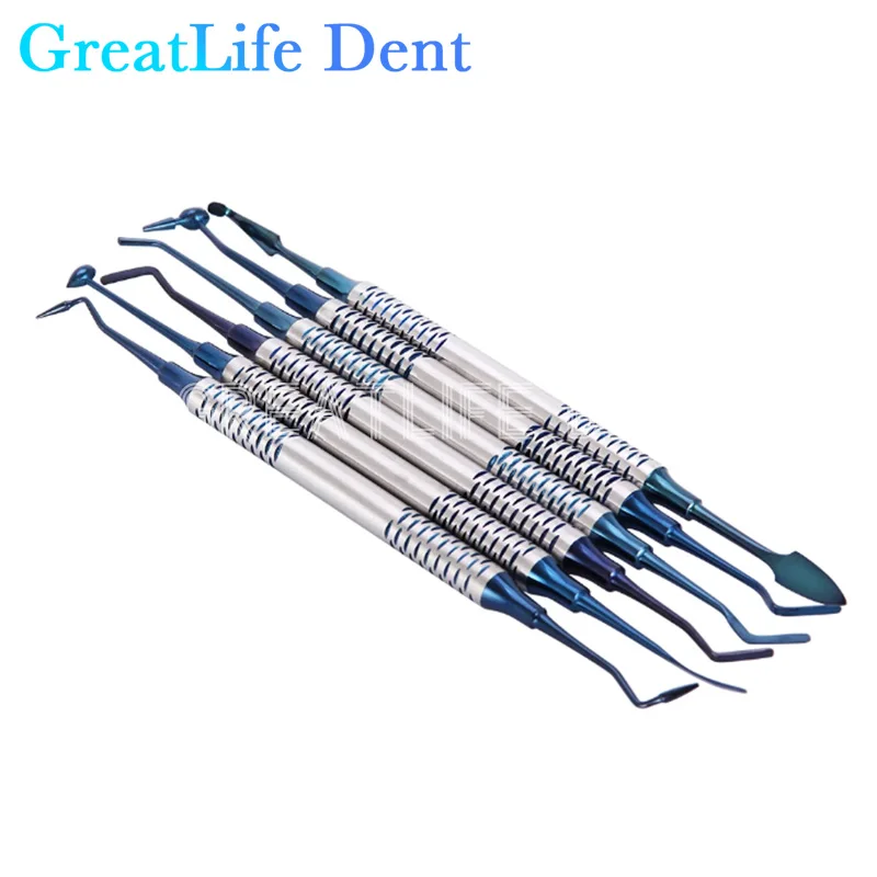 GreatLife Dent 6pcs/set Professional Equipment Dental Suraical Instruments Resin Filling Aesthetic Restoration Kit