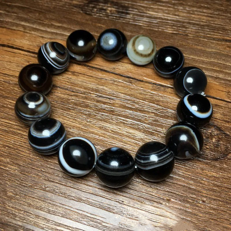 Natural Silk Wound Agate Eye Ball Single Loop Bracelet, Popular Simple Bracelet for Men and Women