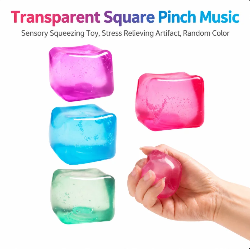 Random Colors High Density Gel Ice Cube Toy Stress Cube Squishy Stress Balls for Adults Kids Fidget Toy for Your Best Mellow