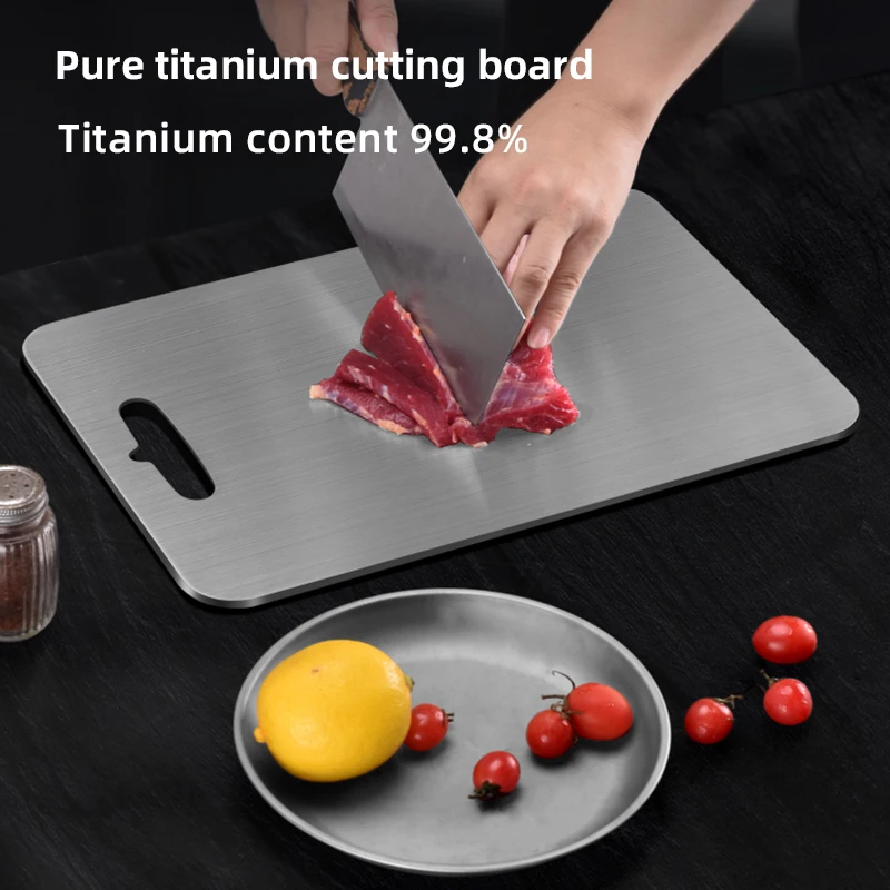 2 mm dicke Titan-Schneidebretter, 100 % rein, für die Küche, Schneidkanten, Hygiene, Haltbarkeit, doppelseitige Schneidematte