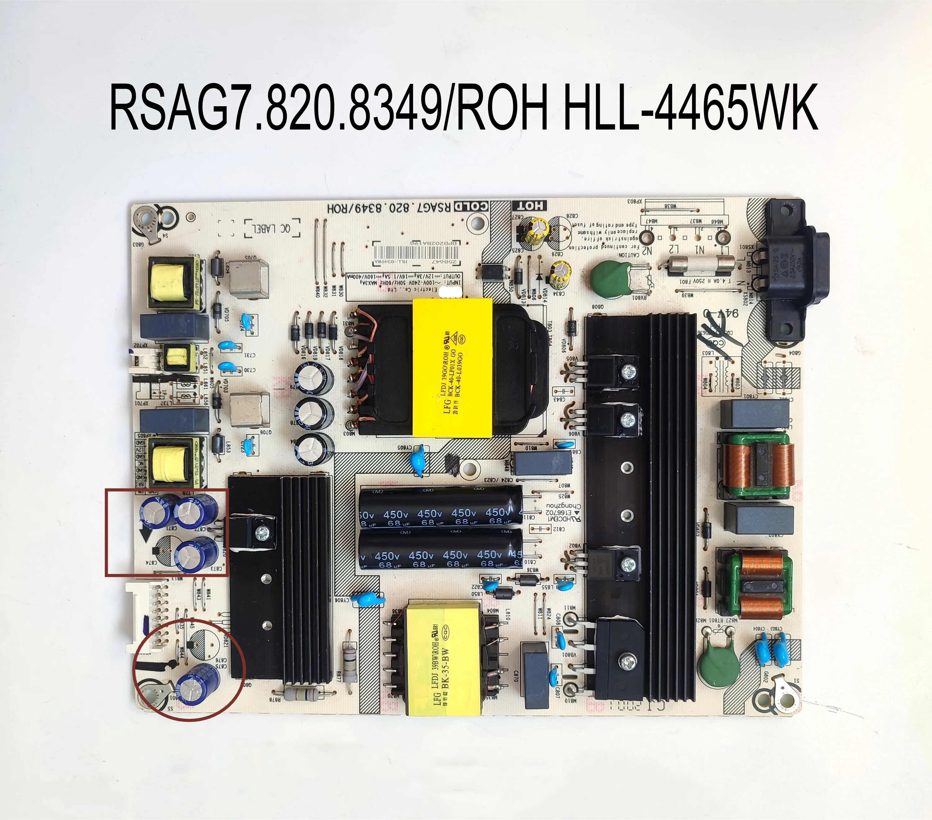 

Original RSAG7.820.8349/ROH HLL-4465WK Power Supply Board fits 43R6E 50R6E 55R7E 50R6040E 55R6000E HZ55A65 HZ49A65 H43A6550 TV