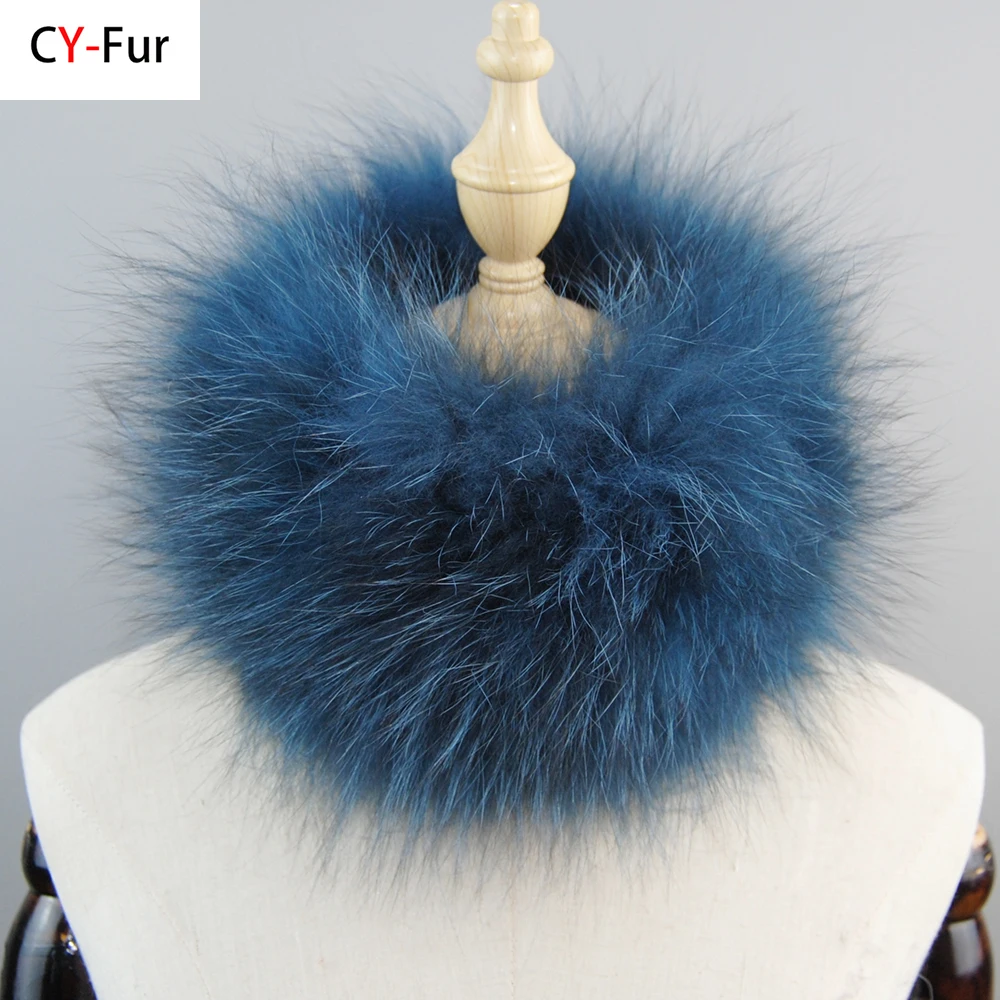 

2024 Hot Sale Women Real Fox Fur Scarf Fur Headbands Good Elastic Winter Luxury Neck Warmer Natural Fur Mufflers Ring Scarves