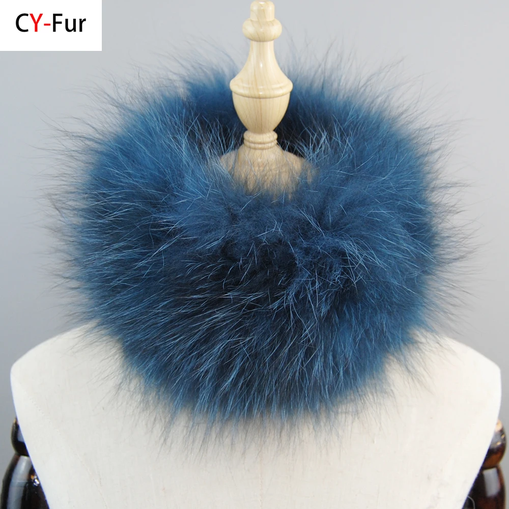 

2025 Hot Sale Women Real Fox Fur Scarf Fur Headbands Good Elastic Winter Luxury Neck Warmer Natural Fur Mufflers Ring Scarves