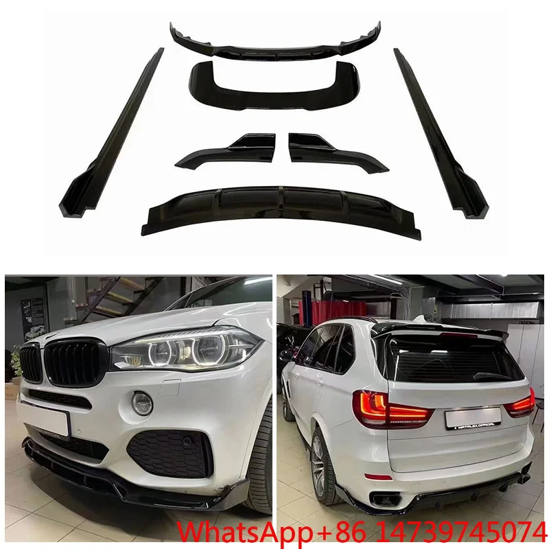 2013-2018 X5 Old Model Upgrade MT Style Front Bumper Fog Light Lip Kit Direct Bolt-On Retrofit PartsCar Parts Body Kit