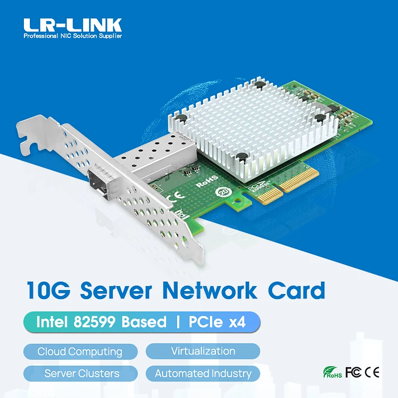 LR-LINK 1016PF-SFP+ 10Gb Network Card Single-port Ethernet PCI Express X4 Fiber Optical Server Adapter NIC Intel 82599 Based