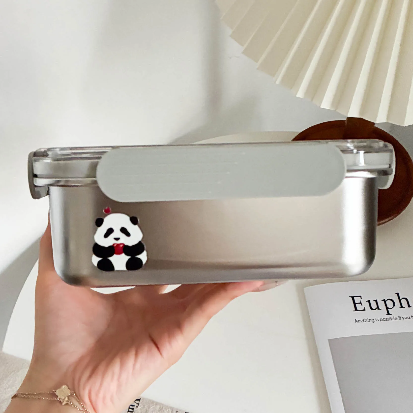 

Large Capaci 304 Stainl Steel Lunch Box Microwave Se Sealable Meal Box Cute Special Purpose Bento Box Rectangular ape