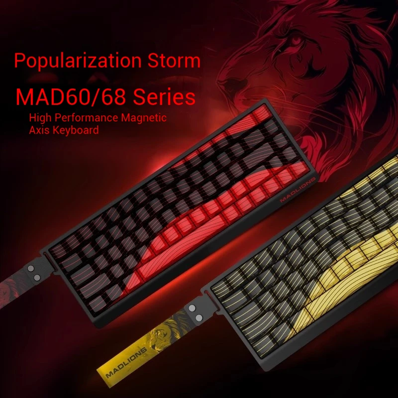 MADLIONS MAD60HE 68 Mechanical Keyboard Clavier Gaming Blanc Wired Low Latency Magnetic Switch Hot Swap 8000Hz  8K White 60he