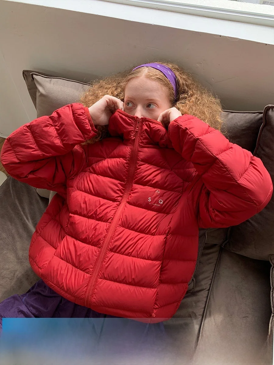 

Outdoor Lightweight Du down Jaet Square Houlest Sport Sle Nylon Fabric Hooded Zipper Closure Warm Regular Length Sve