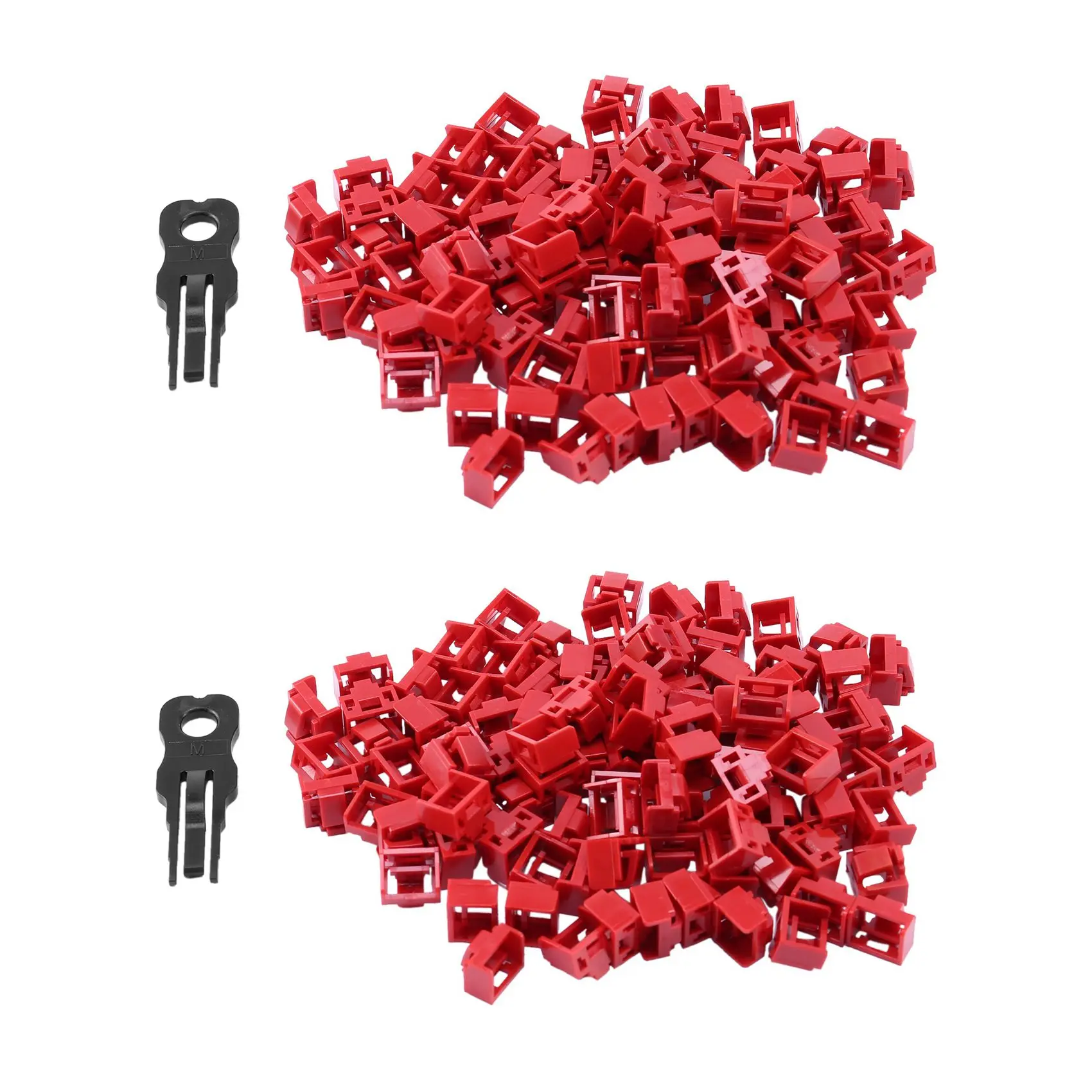 

ABWP-200Pcs Red RJ45 Port Ethernet LAN Hub Anti Dust Cover Plug Cap Blockout Protector With Proprietary Lock And Key