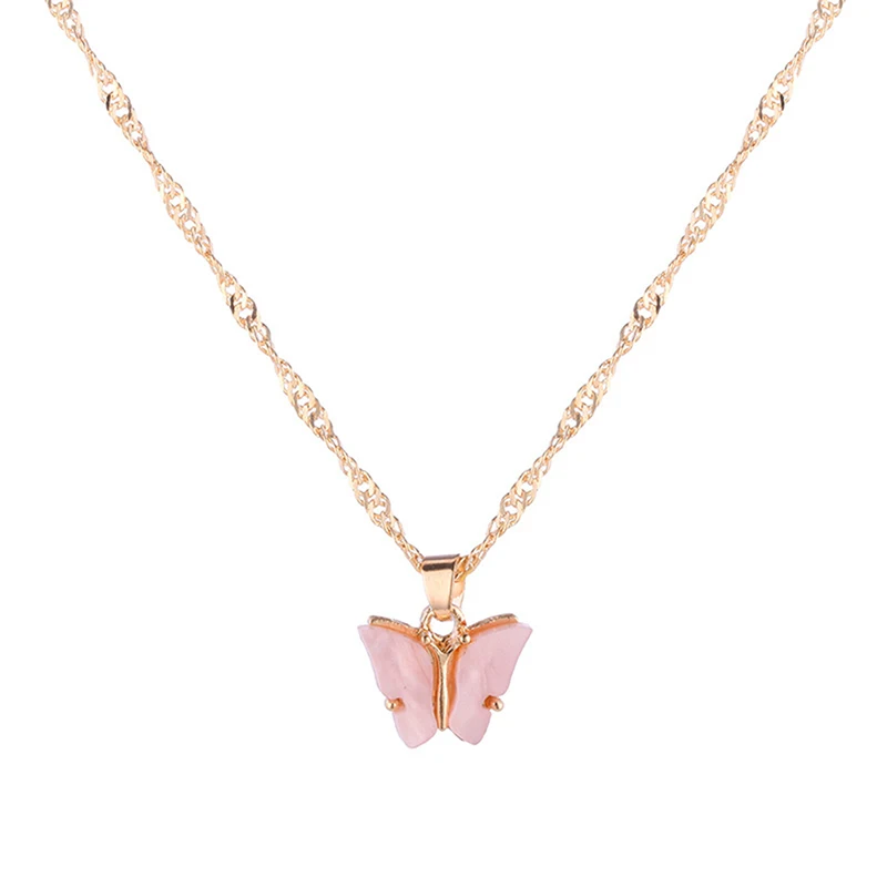 Korean Cute Butterfly Necklace For Women Gold Color Long Beads Chain Pendant Necklace Statement Fashion Charm Jewelry Gifts image 6