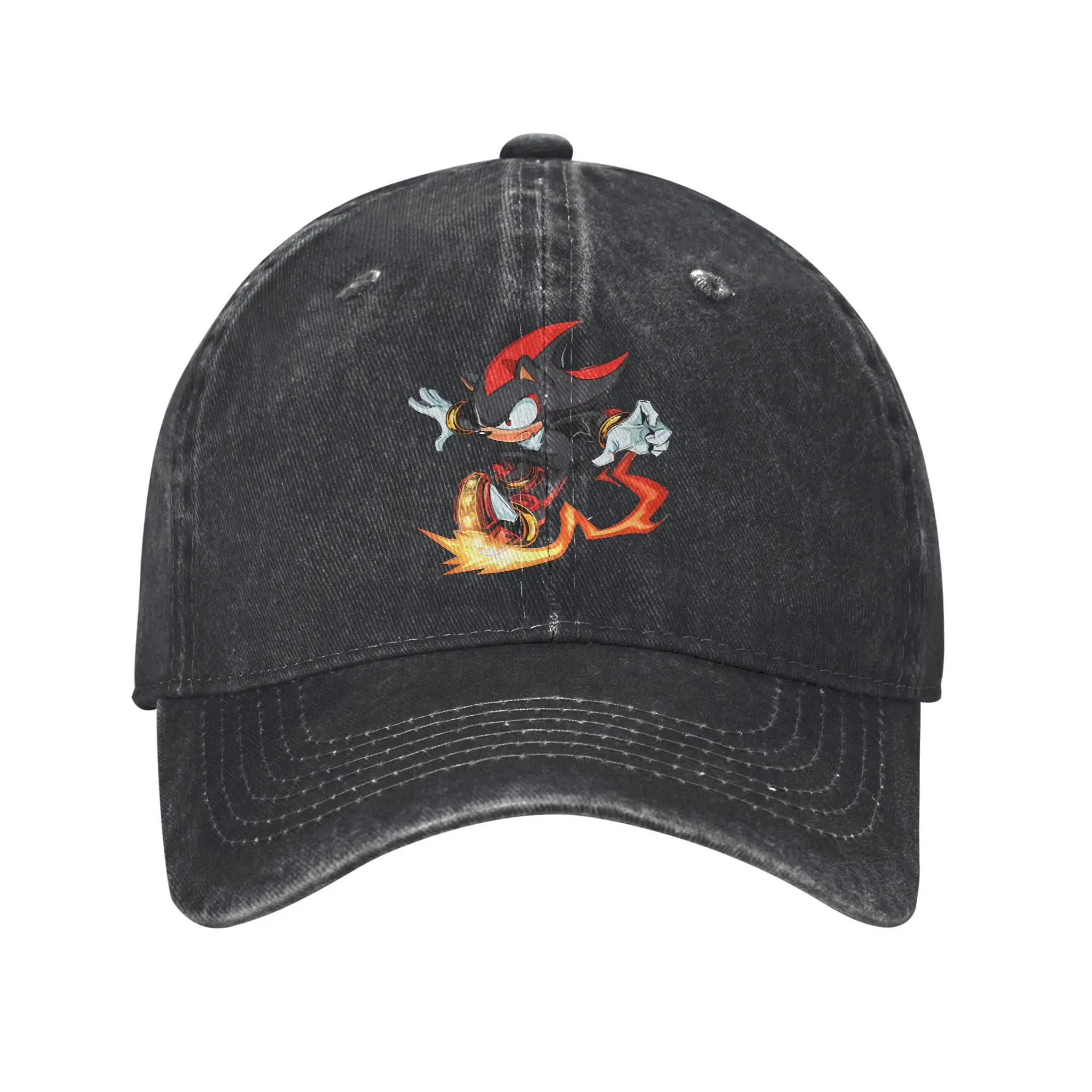 Shadow the hedgehog Fire Fashion Baseball Cap  Breathable Fabric Men's Hat  Overnight Trip Men's Hat
