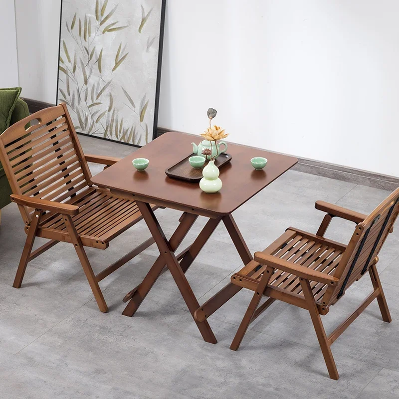Portable Folding Modern Chair Wood Summer Leisure Picnic Home Balcony Back Chair Nap Lounge Handrail Wood Chair