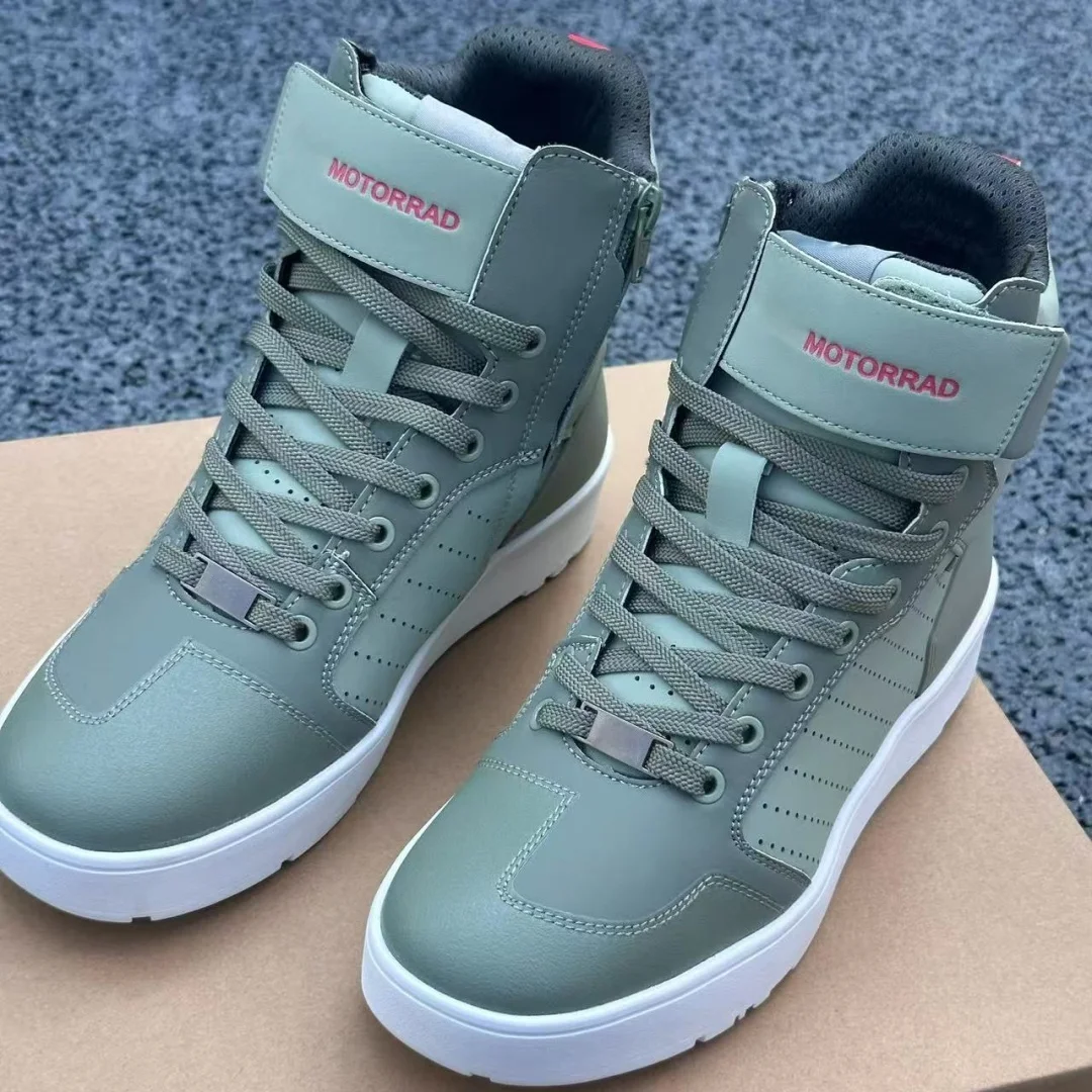 Luxury Brand for BMW Motorrad Cycling Boots Leather Waterproof Sneakers Thick-soled Non-slip Ankle Boots Factory Direct Sales