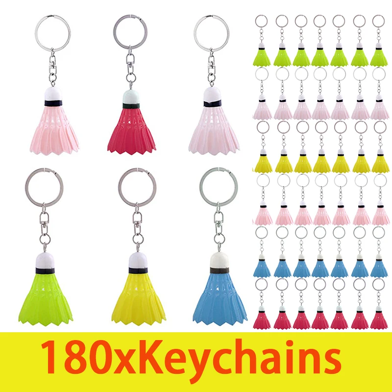 180Pcs Badminton Keychain Sports Pendant Bag Pendant Game Souvenir Keyring