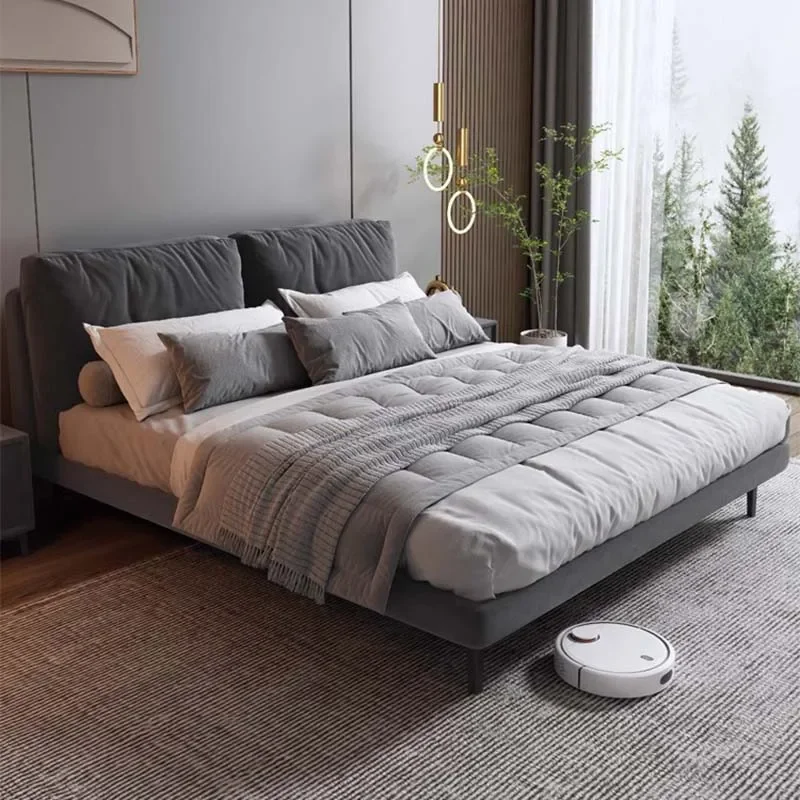 Minimalist Marriage Bed Modern Aesthetic King Size Bedroom Bed Luxury Lounge Camas Y Muebles Dormitorio Nordic Furniture