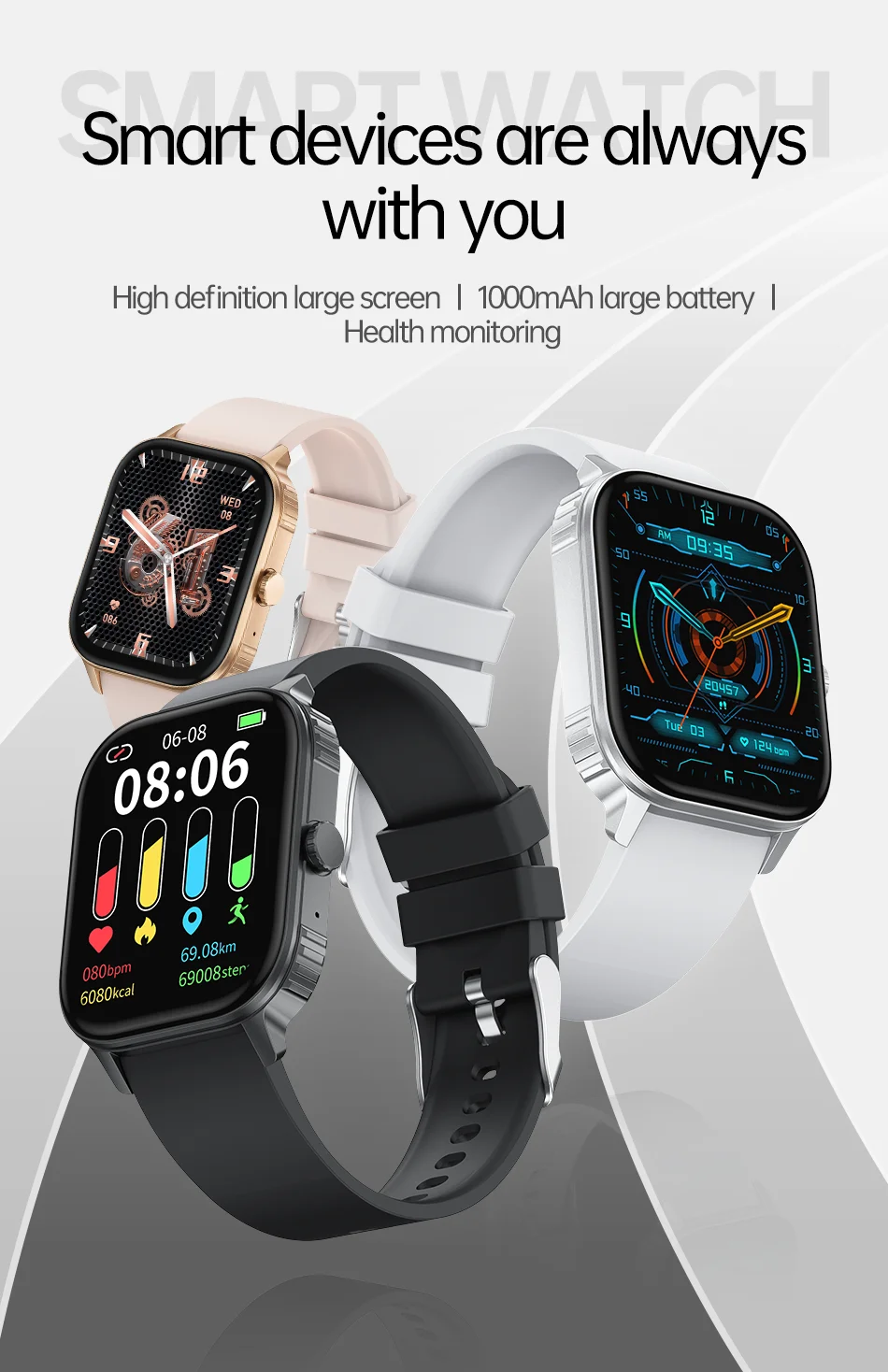 2026 Neue Outdoor-Sport-Smartwatches für Männer und Frauen, kabelloses Telefonieren, Sprachassistent, Bowl-Lifting-Display, Frauengesundheit – Detail 1